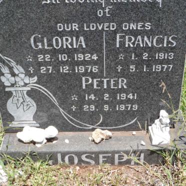 JOSEPH Francis 1913-1977 &amp; Gloria 1924-1976 :: JOSEPH Peter 1941-1979
