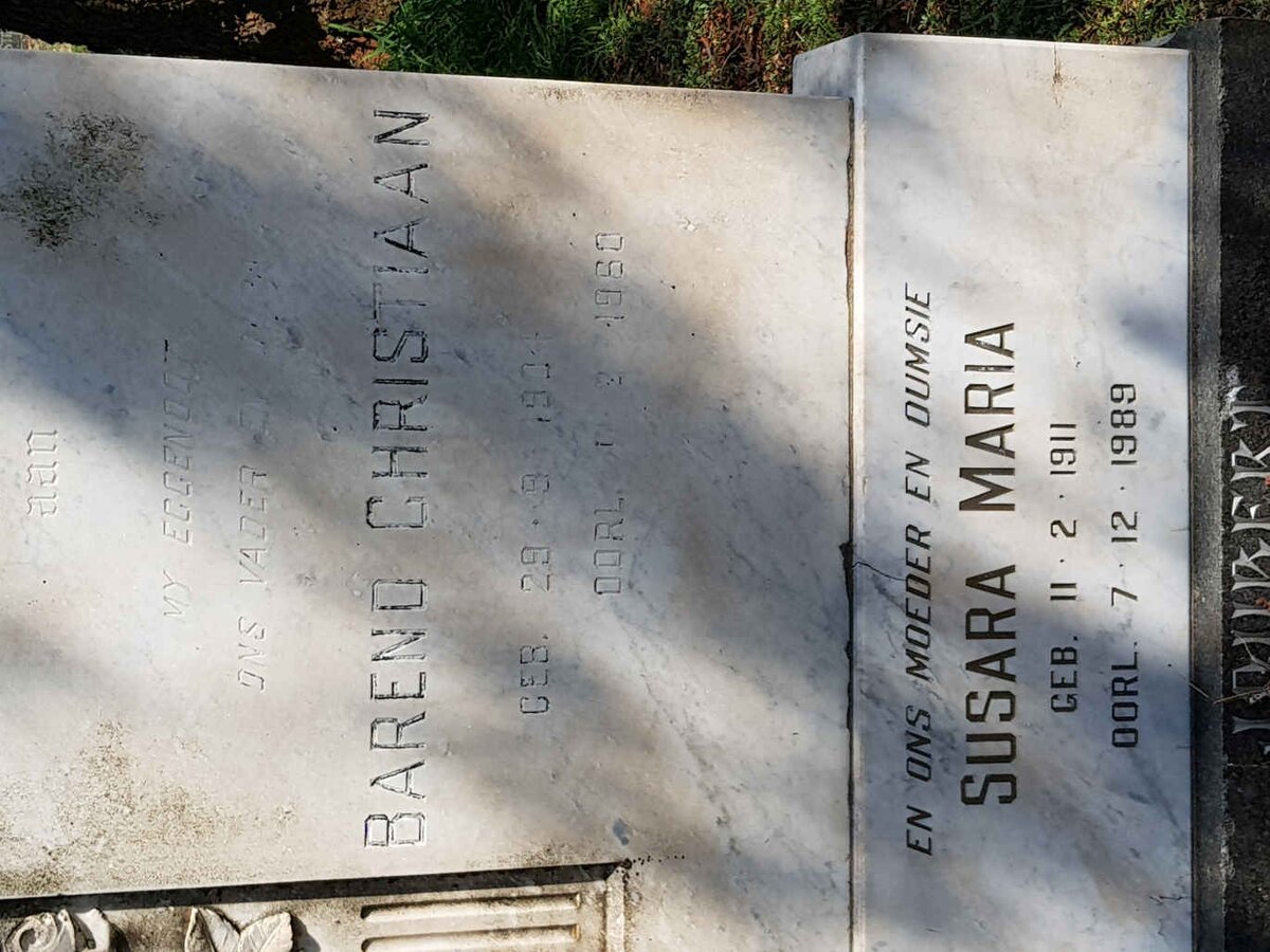 JOUBERT Barend Christiaan 1904-19?0 &amp; Susara Maria 1911-1989