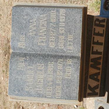 KAMFFER Samuel Jacobus 1906-1971 &amp; Anna Francina 1910-1978