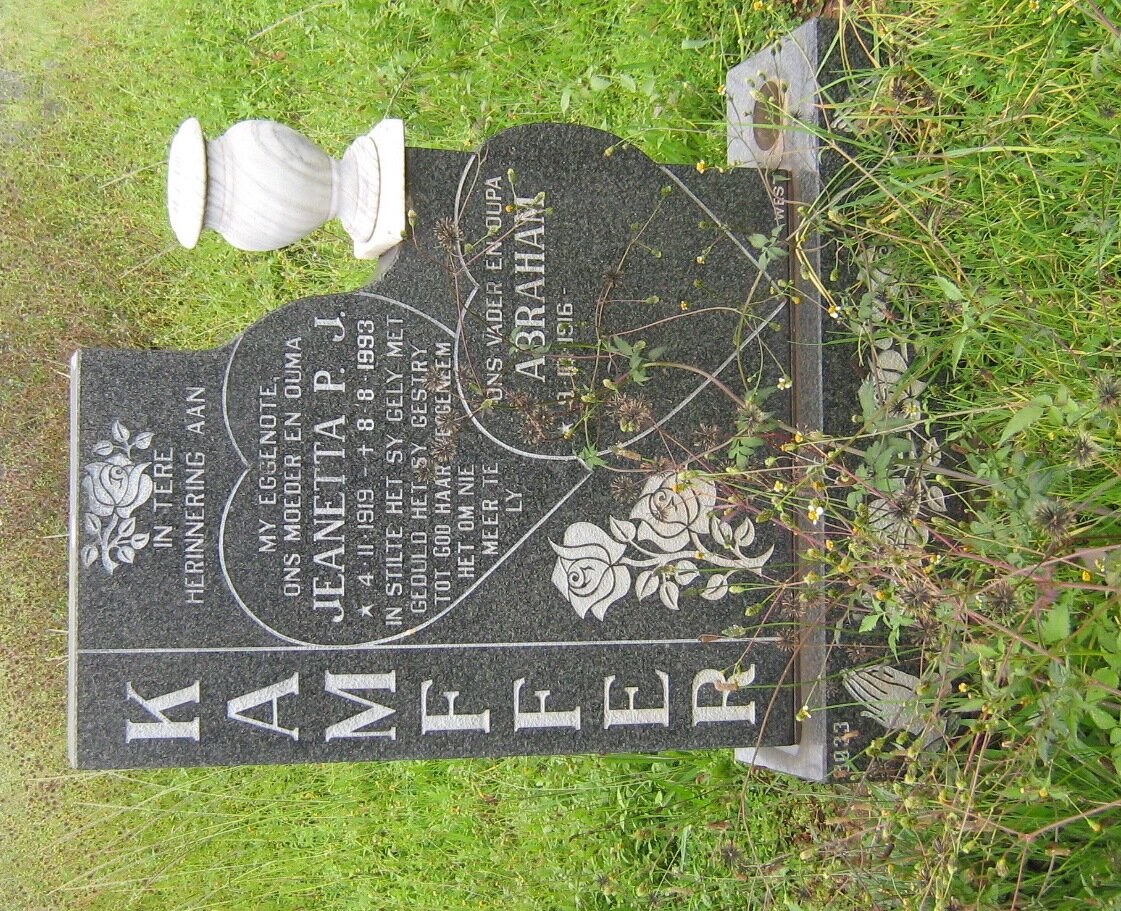 KAMFFER Abraham 1916- &amp; Jeanetta P.J. 1919-1993