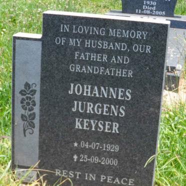 KEYSER Johannes Jurgens 1929-2000