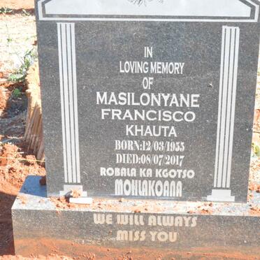 KHAUTA Masilonyane Francisco 1955-2017