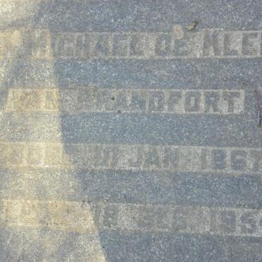 KLERK B.J. Michael, de 1867-1954 &amp; Martha S. BARNARD 1871-1954