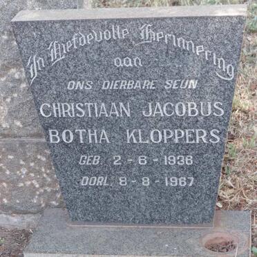 KLOPPERS Christiaan Jacobus Botha 1936-1967