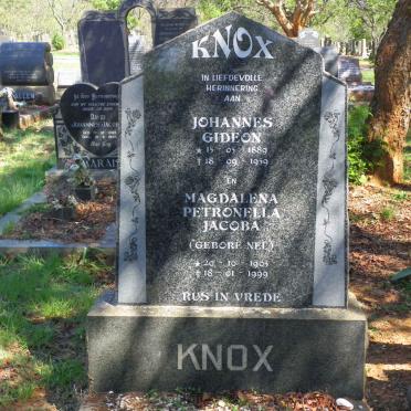 KNOX Johannes Gideon 1889-1959 &amp; Magdalena Petronella Jacoba NEL 1905-1999
