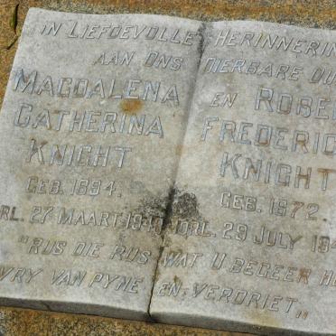 KNIGHT Robert Frederick 1872-1943 &amp; Magdalena Catherina 1894-1943