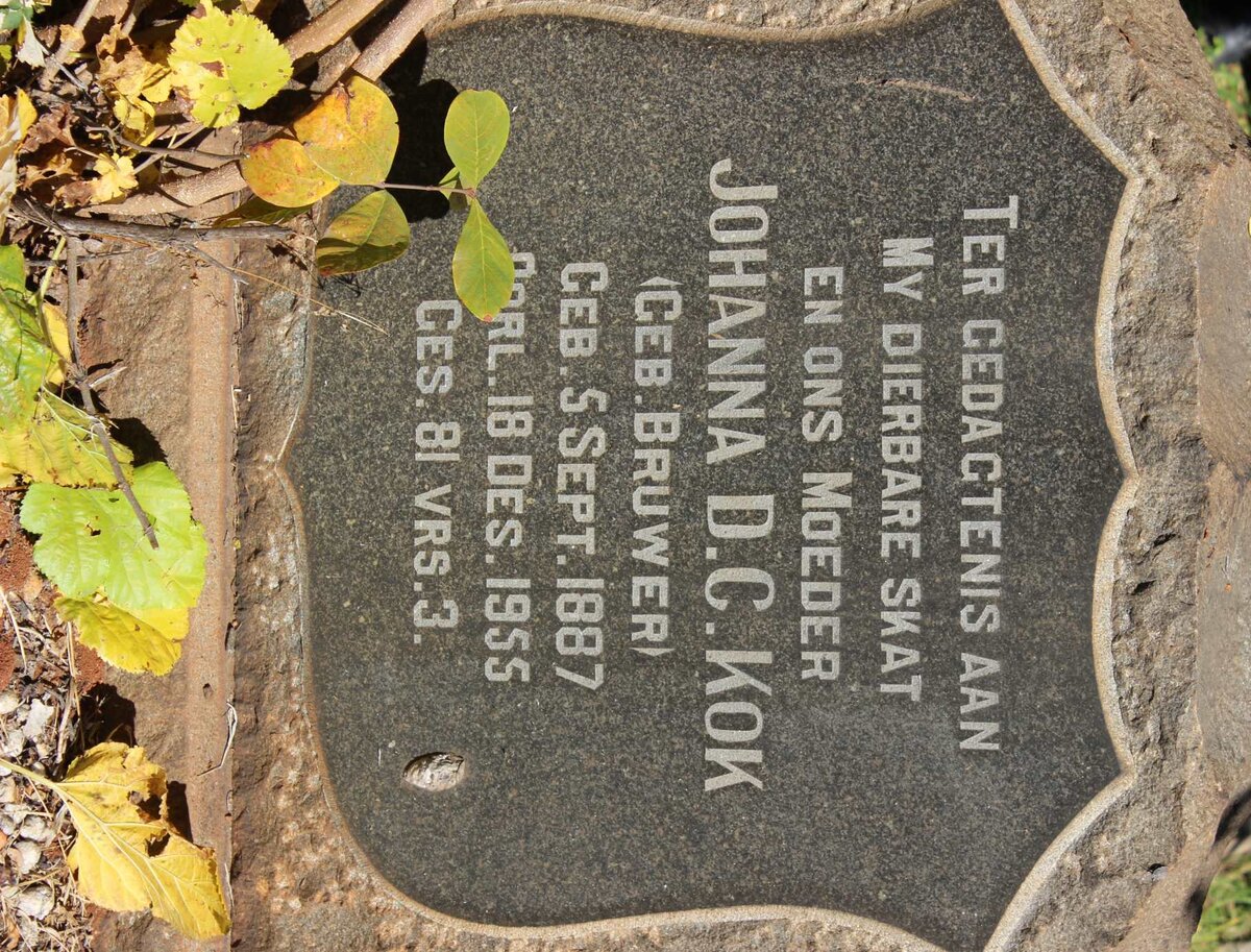 KOK Johanna D.C. nee BRUWER 1887-1955