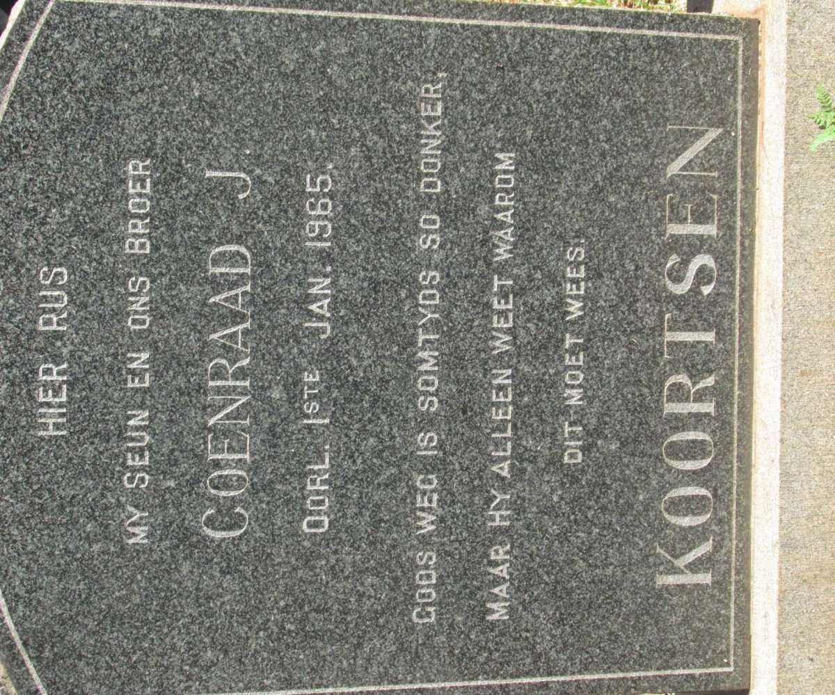 KOORTSEN Coenraad J. -1965