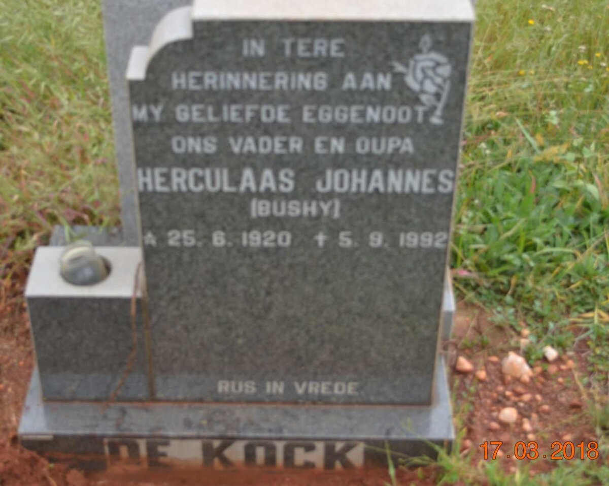 KOCK Herculaas Johannes, de 1920-1992