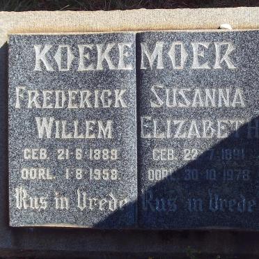 KOEKEMOER Frederick Willem 1889-1959 &amp; Susanna Elizabeth 1891-1978