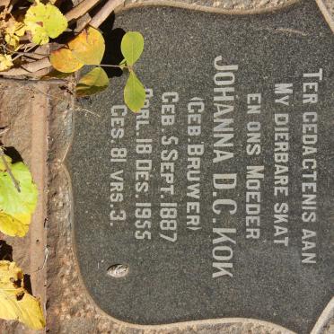 KOK Johanna D.C. nee BRUWER 1887-1955