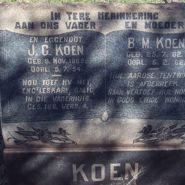 KOEN J.G. 1869-1954 &amp; B.M. 1882-1962