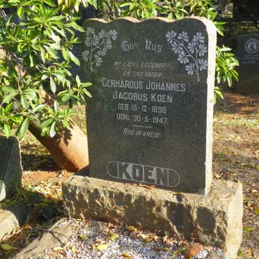 KOEN Gerhardus Johannes Jacobus 1898-1947