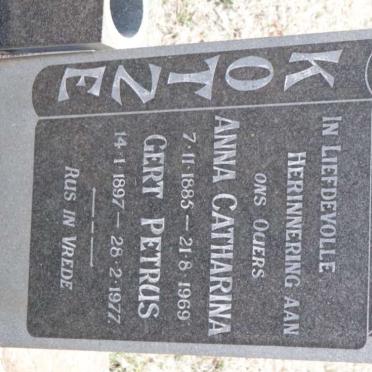 KOTZE Gert Petrus 1897-1977 &amp; Anna Catharina 1885-1969