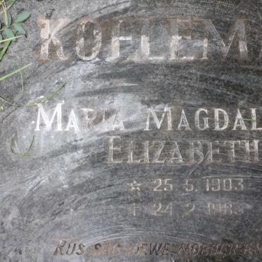 KOELEMAN Maria Magdalena Elizabeth 1903-1983