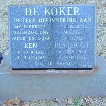 KOKER Ken, de 1933-1985 &amp; Hester C.E. 1934-1990