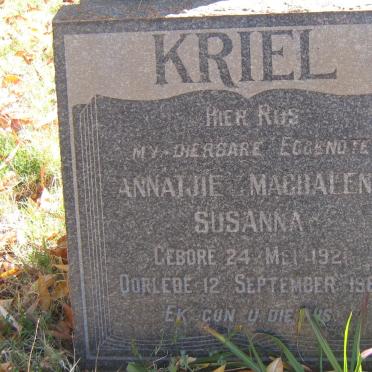 KRIEL Annatjie Magdalena Susanna 1921-1967