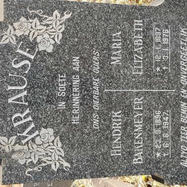 KRAUSE Hendrik Bakenmeyer 1896-1947 &amp; Maria Elizabeth 1897-1976