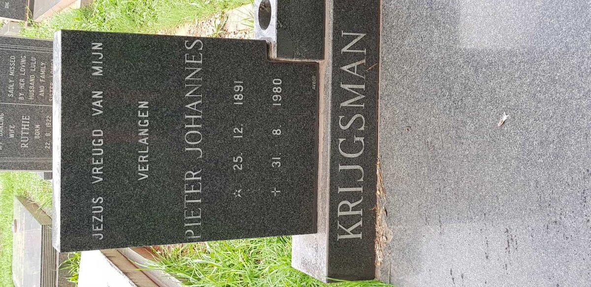 KRIJGSMAN Pieter Johannes 1891-1980