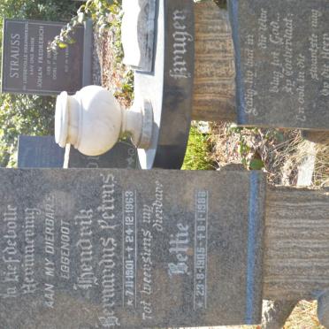 KRUGER Hendrik Bernardus Petrus 1901-1963 &amp; Bettie 1905-1988