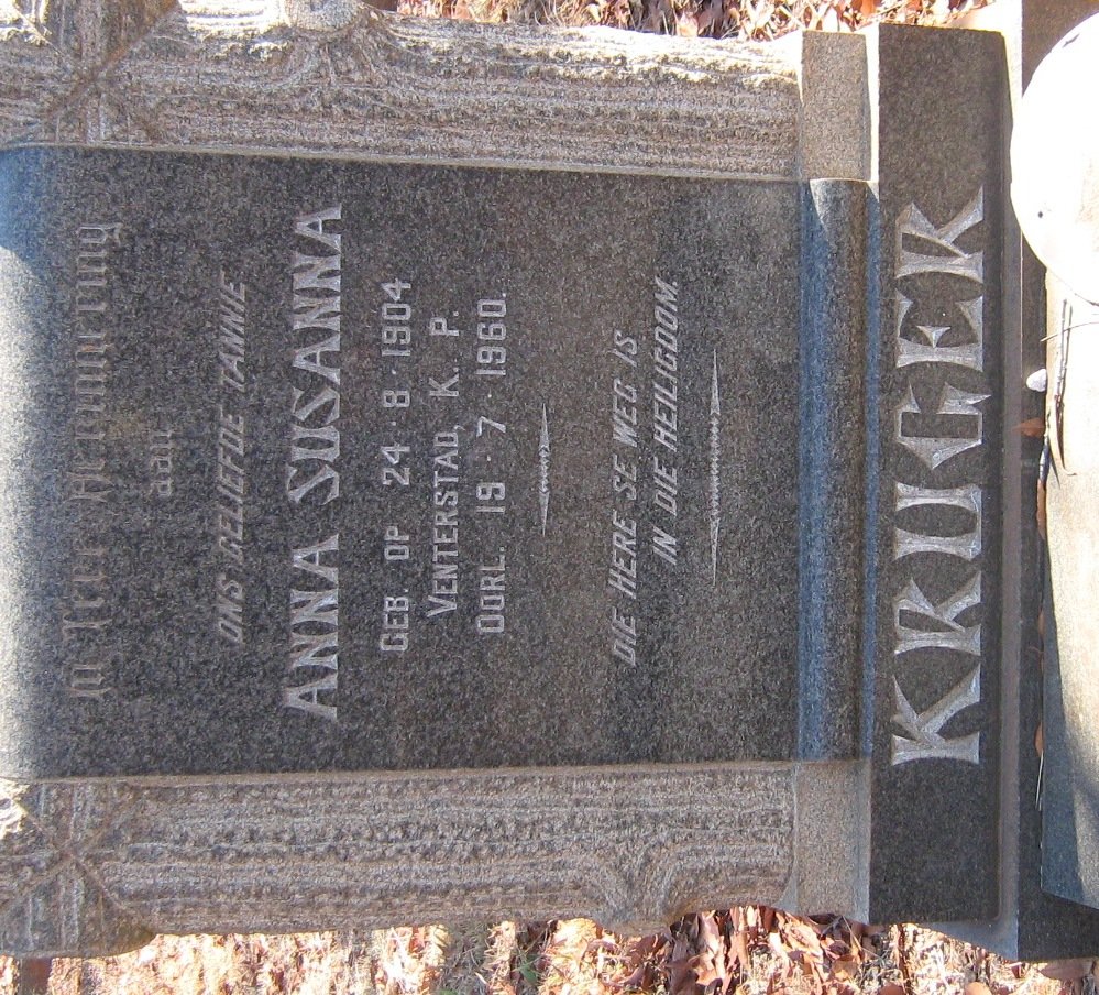 KRUGER Anna Susanna 1904-1960