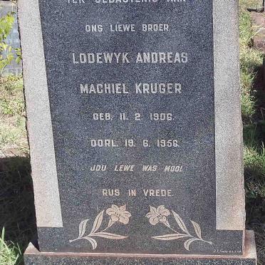 KRUGER Lodewyk Andreas Machiel 1906-1956