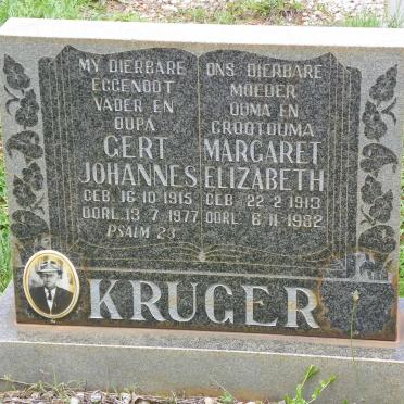 KRUGER Gert Johannes 1915-1977 &amp; Margaret Elizabeth 1913-1982