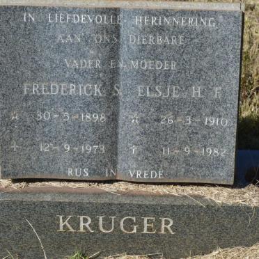KRUGER Frederick S. 1898-1973 &amp; Elsje H.F. 1910-1982