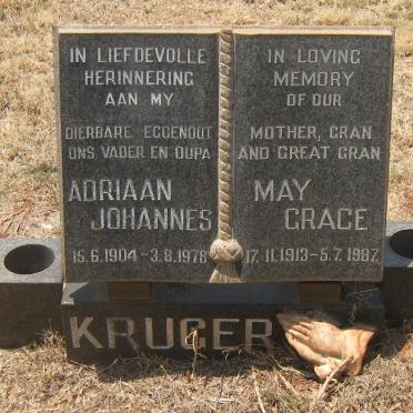KRUGER Adriaan Johannes 1904-1978 &amp; May Grace 1913-1987
