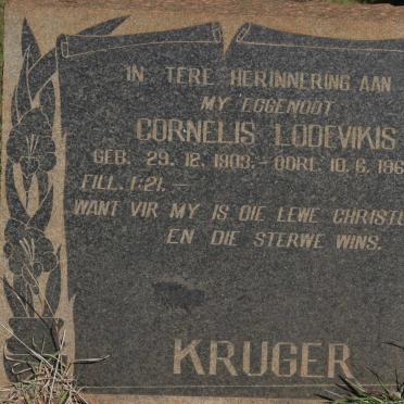 KRUGER Cornelis Lodevikis 1903-1961