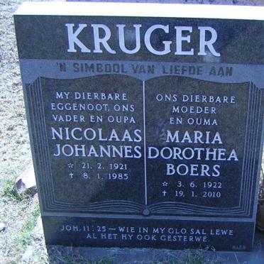 KRUGER Nicolaas Johannes 1921-1985 &amp; Maria Dorothea Boers 1922-2010