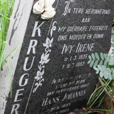 KRUGER Hans Johannes 1933-2001 &amp; Ivy Irene 1935-1983