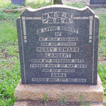 LAMBERT Henry Edward 1873-1944 &amp; Anna -1964