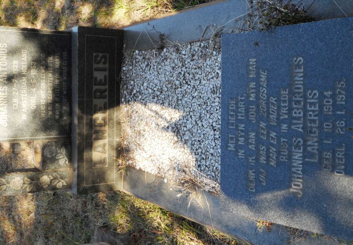 LANGEREIS Johannes Alberdines 1904-1975 :: LANGEREIS Johannes Antonius 1929-1953 