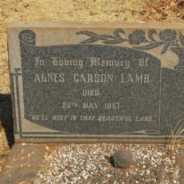 LAMB Agnes Carson -1957