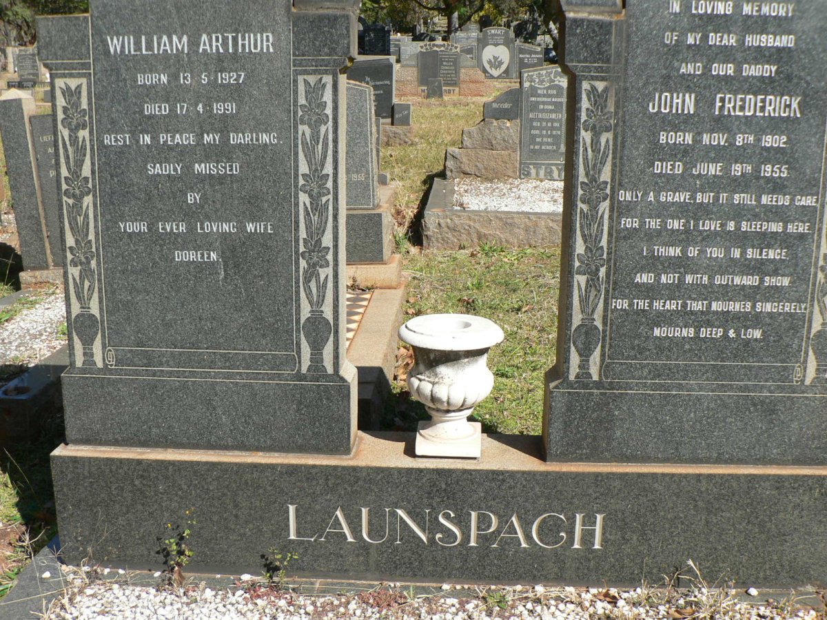 LAUNSPACH John Frederick 1902-1955 :: LAUNSPACH William Arthur 1927-1991