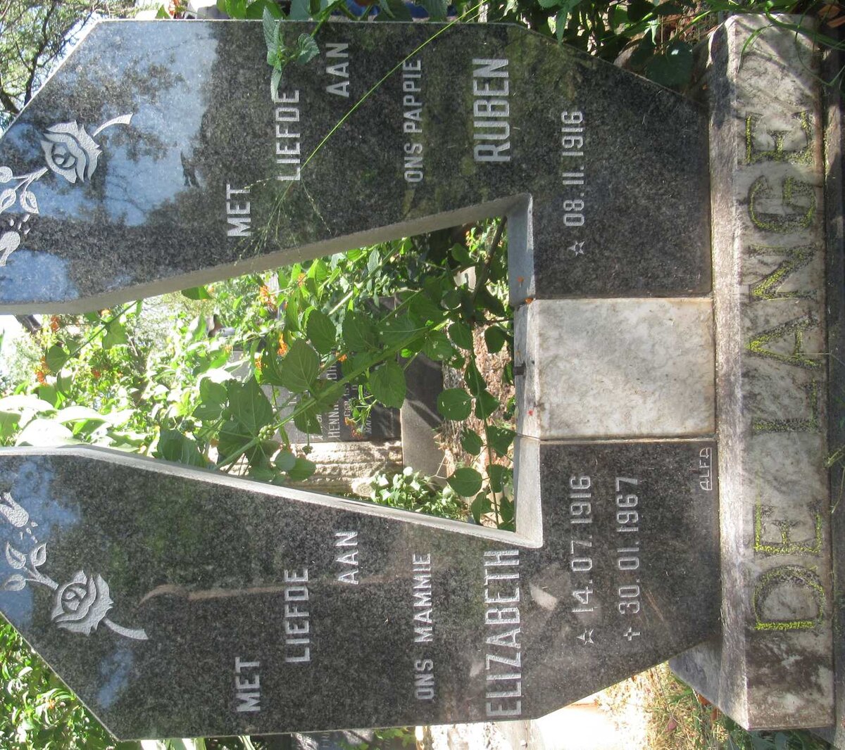 LANGE Ruben, de 1916- &amp; Elizabeth 1916-1967