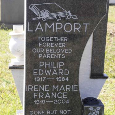LAMPORT Philip Edward 1917-1984 &amp; Irene Marie France 1919-2004