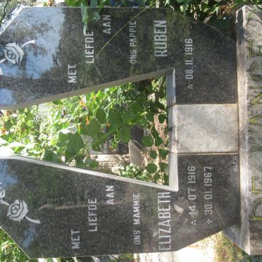 LANGE Ruben, de 1916- &amp; Elizabeth 1916-1967