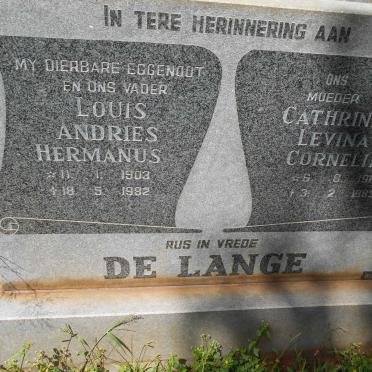 LANGE Louis Andries Hermanus, de 1903-1982 &amp; Cathrina Levina Cornelia 1919-1983