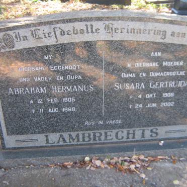 LAMBRECHTS Abraham Hermanus 1905-1968 &amp; Susara Gertruida 1906-2002