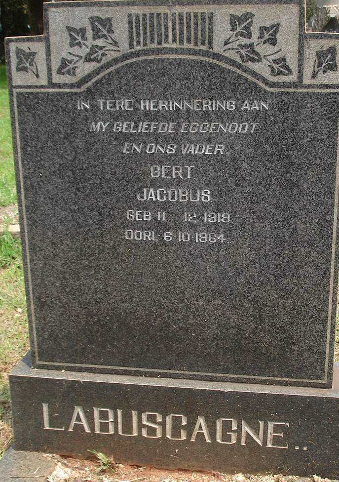 LABUSCHAGNE Gert Jacobus 1918-1964