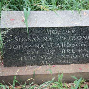 LABUSCHAGNE Sussanna Petronella Johanna nee DE BRUYN 1878-1952