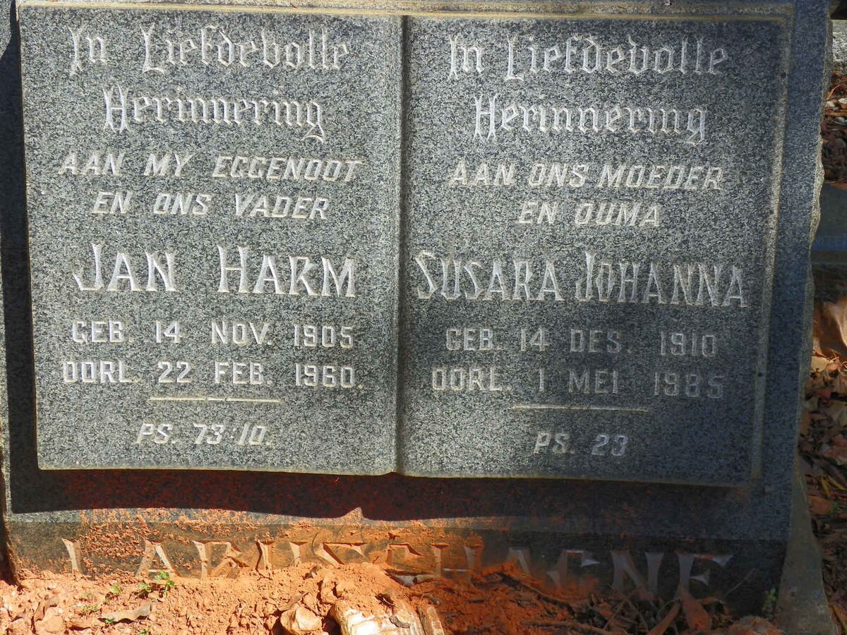 LABUSCHAGNE Jan Harm 1905-1960 &amp; Susara Johanna 1910-1985