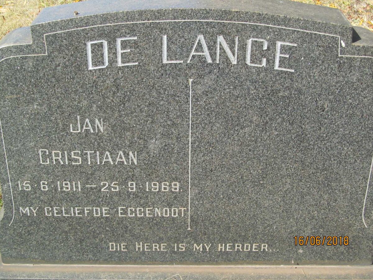 LANGE Jan Christiaan, de 1911-1969