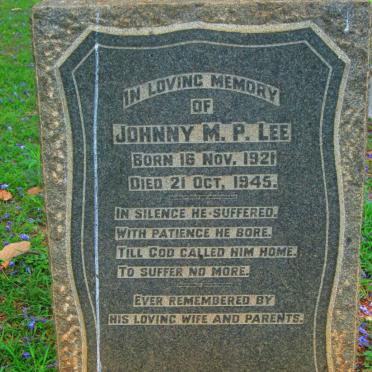 LEE Johnny M.P. 1921-1945