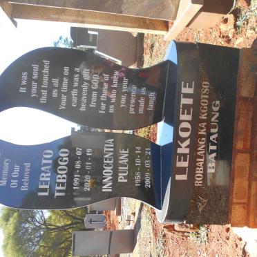LEKOETE Lerato Tebogo 1991-2020 :: LEKOETE Innocentia Pulane 1958-2009