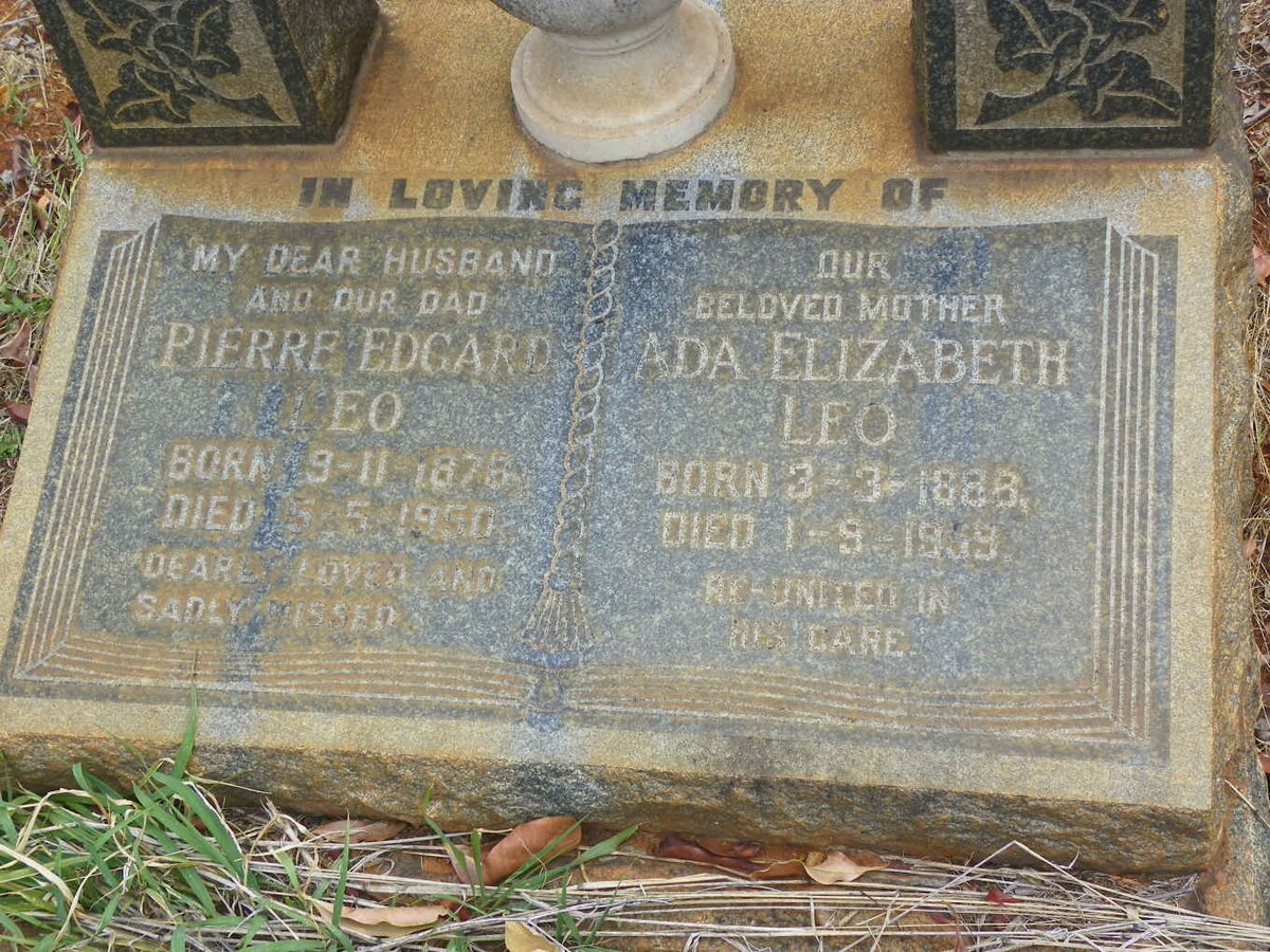 LEO Pierre Edgard 1878-1950 &amp; Ada Elizabeth 1888-1959
