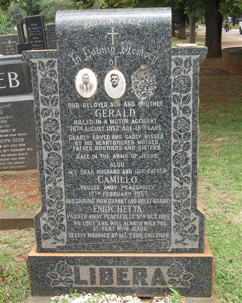 LIBERA Camillo -1957 :: LIBERA Gerald -1952 :: LIBERA Enrichetta -1988