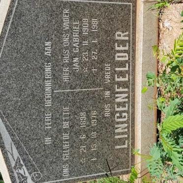 LINGENFELDER Jan Gabriel 1908-1981 &amp; Bettie 1898-1976